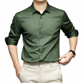 Camisa Masculina Social em Seda Gelo