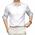 Camisa Masculina Social em Seda Gelo