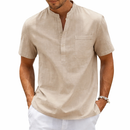 Camisa Masculina de Algodão e Linho