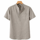 Camisa Masculina de Algodão e Linho