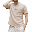 Camisa Masculina de Algodão e Linho