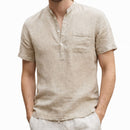Camisa Masculina de Algodão e Linho