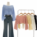 Blusa Crochê de Malha Manga Longa