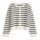 Cardigan Feminino de Malha Listrado com Botões 