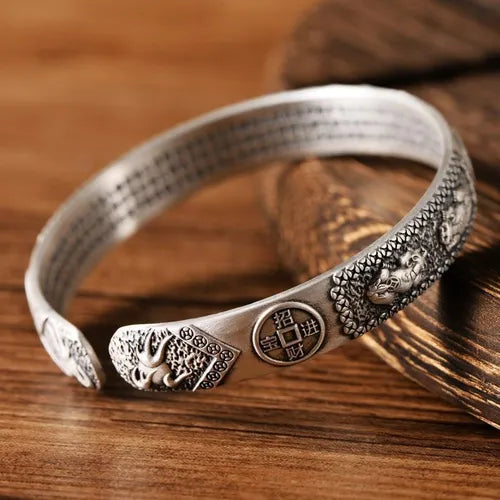 Bracelete Ganesha de Prata 925 para Atrair Boa Sorte e Riqueza