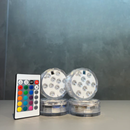 Kit Luminárias de Piscina RGB AquaGlow - Sem Fio Com Controle Remoto