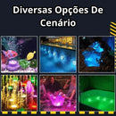 Kit Luminárias de Piscina RGB AquaGlow - Sem Fio Com Controle Remoto
