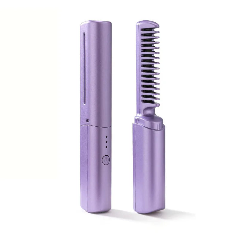 Pente Alisador de Cabelo 5 em 1 Sem Fio InfiniteGlam - Alise, modele, e estilize seu cabelo com praticidade e liberdade total, sem fios