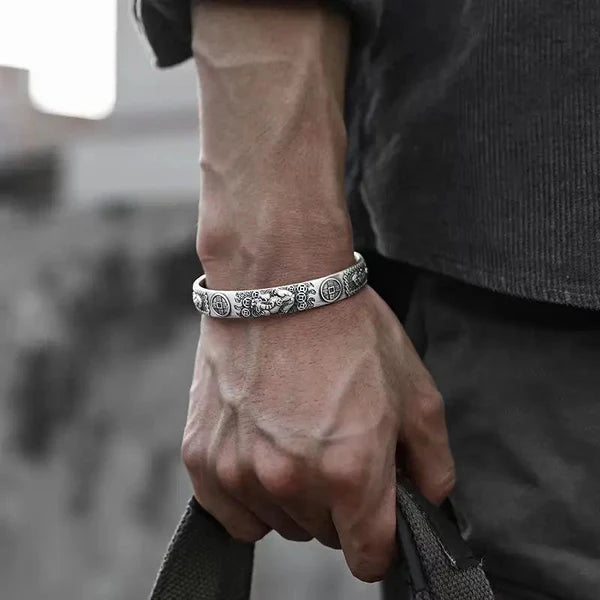 Bracelete Ganesha de Prata 925 para Atrair Boa Sorte e Riqueza